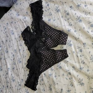 Bundle of 2 Victoria's Secret Low Rise Lace/Cotton Thongs